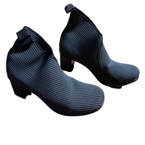 Swing Sixties Inspired Striped Ankle Boots